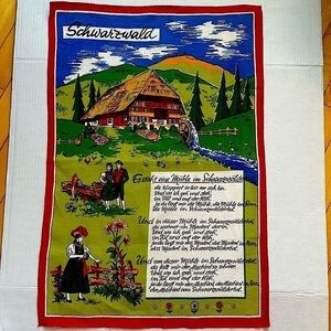 SCHWARZWALD/BLACK FOREST, Germany collectors tea towel, can be used as wall art